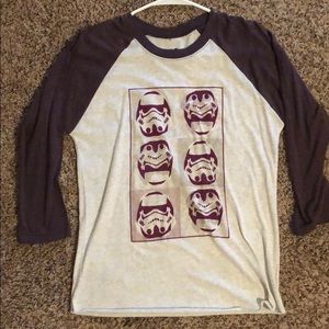 Small Star Wars purple baseball tee